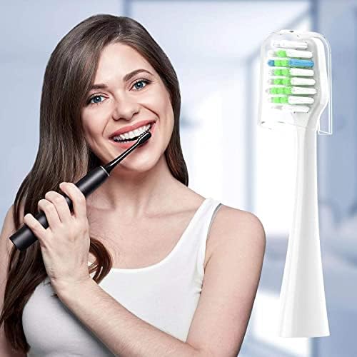 Replacement Toothbrush Heads 10 Pack Only for AquaSonic Duo and for Home Dental Center,5 Black+5 White,Not for AquaSonic Other Series