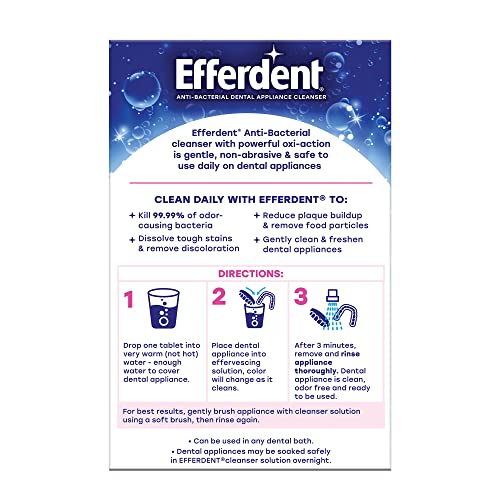 Efferdent Denture Cleaner Complete Clean, Retainer Cleaning Tablets for Aligners, Dentures, and Dental Appliances, 126 Count, 2 Pack