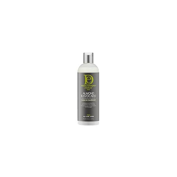 Design Essentials Almond & Avocado Moisturizing Detangling Leave-In Conditioner for Curly Hair, 12 Ounce