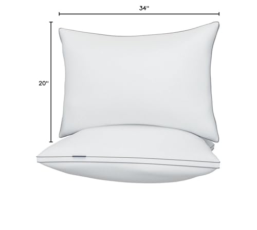 viewstar King Size Pillows Set of 2, Hotel Quality Cooling Down Alternative Gusseted Bed Pillows for Side, Back, or Stomach Sleepers, White