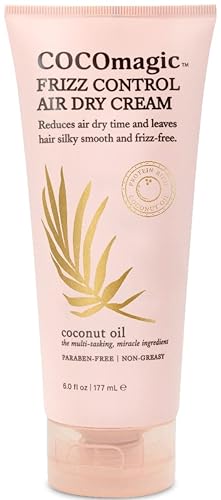 Cocomagic Frizz Control Air Dry Cream | Anti-Frizz Styling Cream | Helps to Calm and Smooth Frizzy Hair | Paraben Free, Cruelty Free, Made in USA (6 oz)
