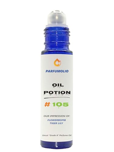 Oil Potion # 105 Inspired by Flowerbomb Tiger Lilly Replica Fragrance Women's Uncut Grade A Fragrance Body Oil Dupe Concentrated Long Lasting Roll-On 10ml / 0.33 oz