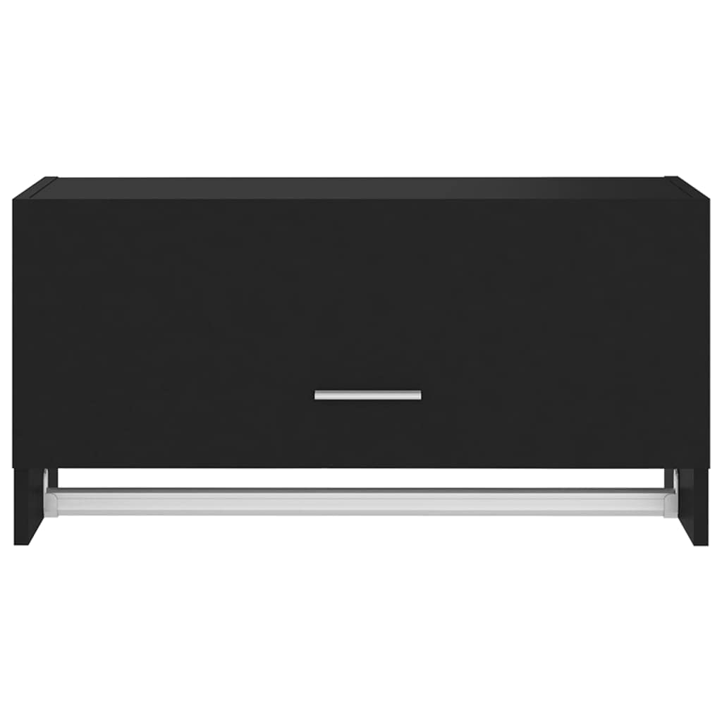 vidaXL Wardrobe, Wall Wardrobe, Hanging Storage Cabinet for Bedroom, Wardrobe Clothes Organizer, Scandinavian Style, Black Engineered Wood