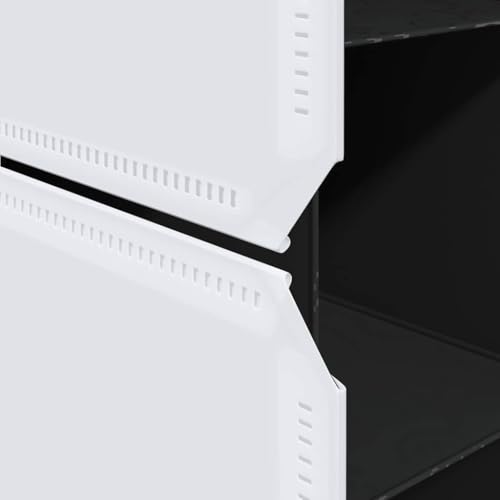 Teenpull Modular Closet Cabinet Storage Lockers Clothes Locker Hanging Wardrobe, Black & White Plastic Shelves for Bedroom, Closets, Clothing - Modern Design