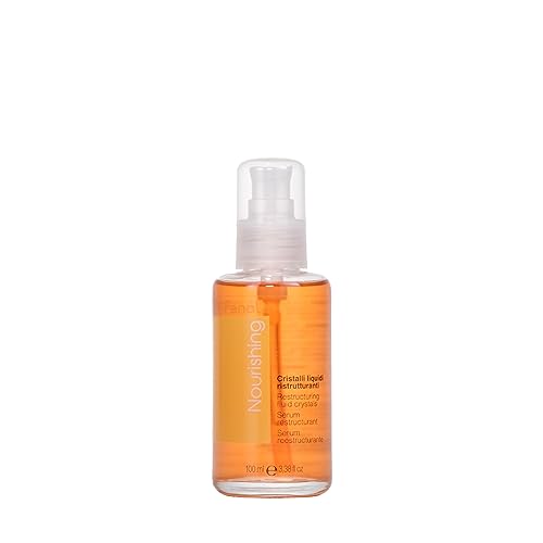 Fanola Restructuring Anti Frizz Hair Serum - Liquid Crystals Hair Care Enriched with Aloe Vera & Linseed Oil for Split End Repair - Strengthens & Detangles Curly, Frizzy & Permed Strands (3.38 Fl oz)