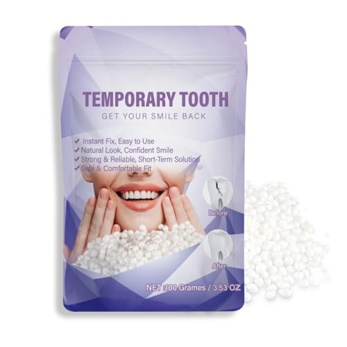 Tooth Repair Kit,Moldable Beads for Teeth Repair,DIY Tooth Filling Repair Kit Fixing The Missing and Broken Replacements, DIY Natural Filling Fake Teeth,Smile Confidently Again(100 Grams)-B01