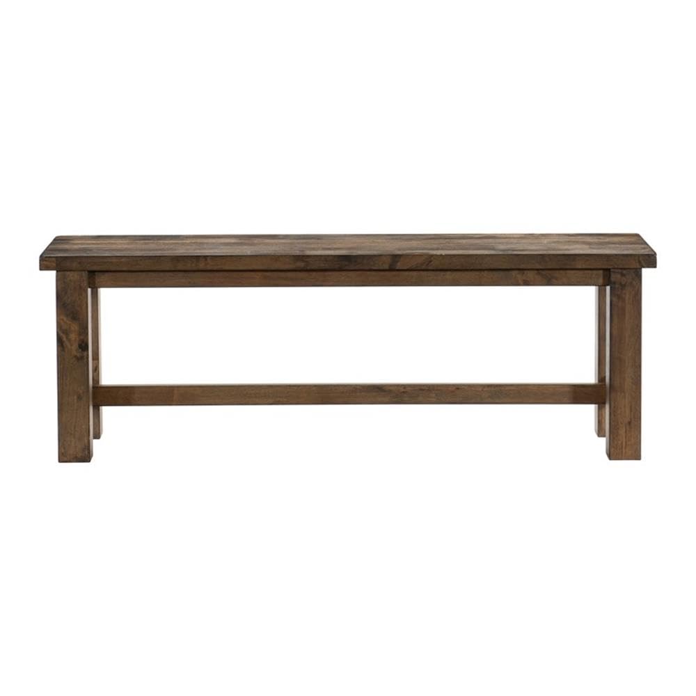 Lexicon Transitional Solid Wood Dining Room Bench in Burnished Brown