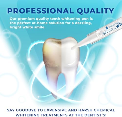 Venus Visage Award Winning Teeth Whitening Pen, 20+ Uses - Teeth whitening Kit Professionally formulated - Best Teeth whitening Gel Pen Teeth Whitener - Low Sensitivity (Mint) (0.07 Fl Oz (Pack of 2))