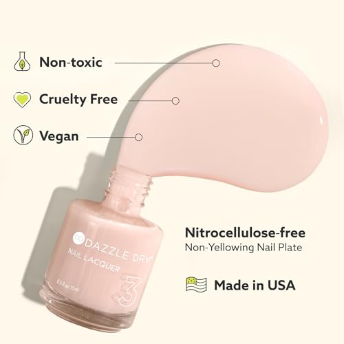 Dazzle Dry Nail Lacquer (Step 3) - Rose Quartz - A light peach blossom semi-sheer with pink blush. (0.5 fl oz)