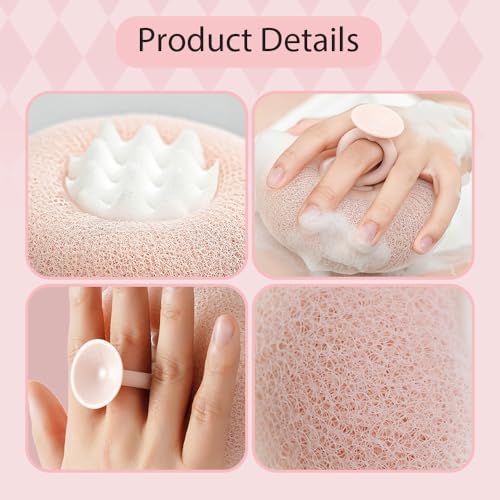 Super Soft Sunflower Suction Cup Bath Ball, 2025 New 2 in 1 Sunflower Exfoliating Body Scrubber, Sponge Mesh Pouf Shower Ball for Women, Men Shower (Green)