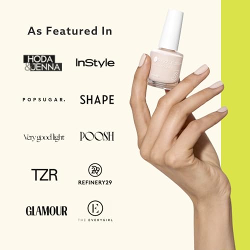 Dazzle Dry Nail Lacquer (Step 3) - Ready. Set. Pose. - A semi-sheer carnation pink. Semi-sheer cream. (0.5 fl oz)