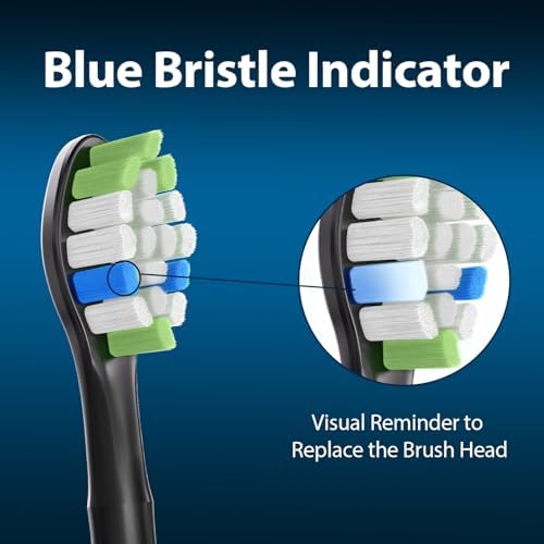 Replacement Brush Heads Compatible with Philips Sonicare ProtectiveClean 6100, 5100, 4100 Electric Toothbrush, W Toothbrush Head for Sonicare 6062/95, Black, 12 Count