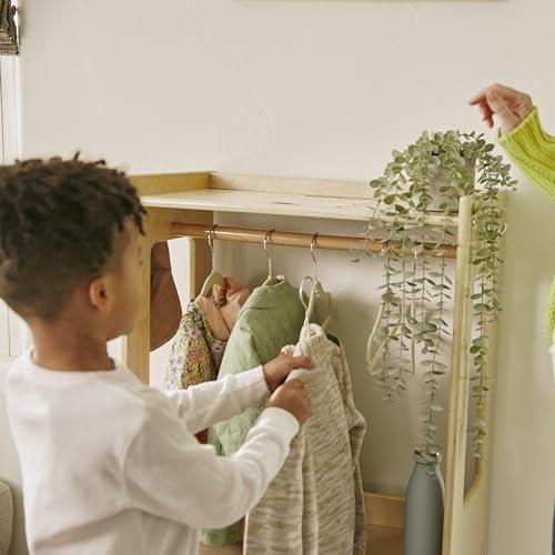 ECR4Kids TrendiTot Clothing Rack, Kids Wardrobe, Natural