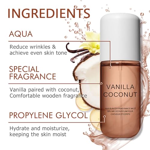 Heavy Cream Body & Hair Mist Perfume, Heavy Cream Perfume, With Sweet Vanilla & Rich Creamy Notes 3.38fl oz