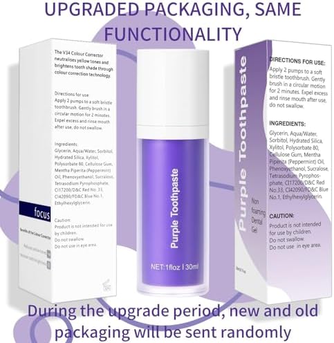Purple Toothpaste for Teeth Whitening, Purple Toothpaste, Tooth Stain Removal, Tooth Stain Removal Colour Corrector, Teeth Whitening Kit