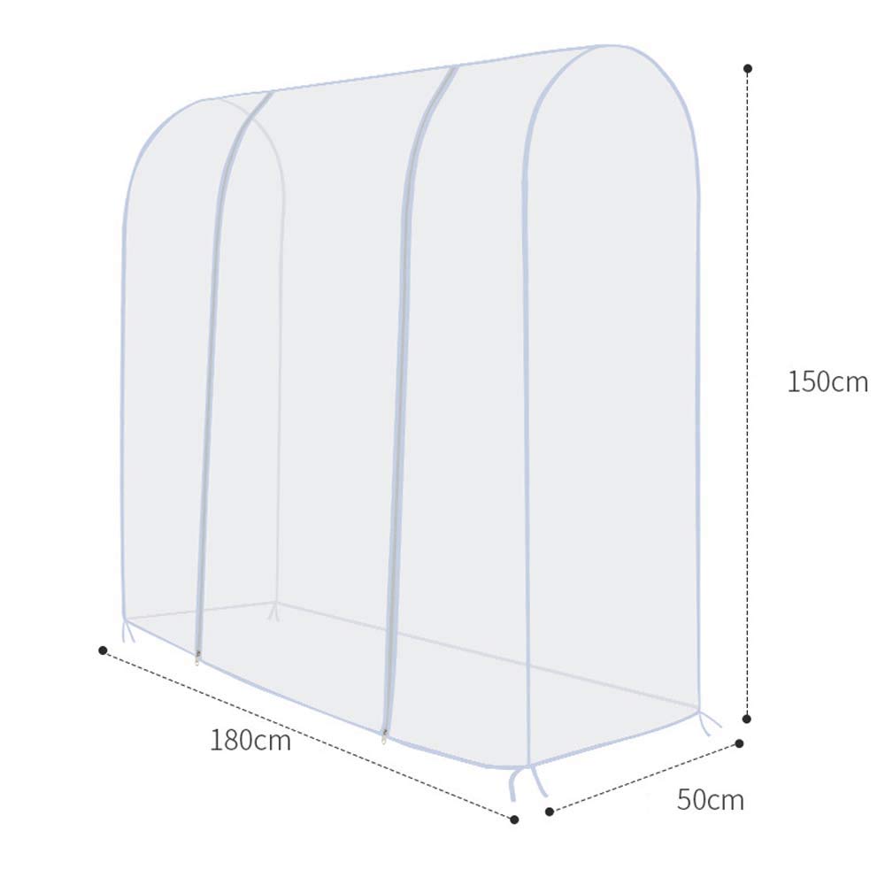 TzBBL Clothing Rack Cover, Clothes Garment Rack Cover 6 Ft - with 2 Durable Zippers, Waterproof Cover for Clothing Hanging Rack 71" X 20" X 52" (180 X 50 X 133 cm) - Only Cover