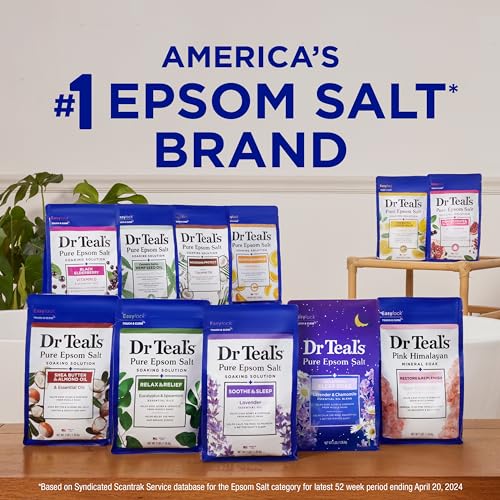 Dr Teal's Epsom Salt Magnesium Soak, Nourish & Protect with Coconut Oil, 3 lbs (Pack of 4)