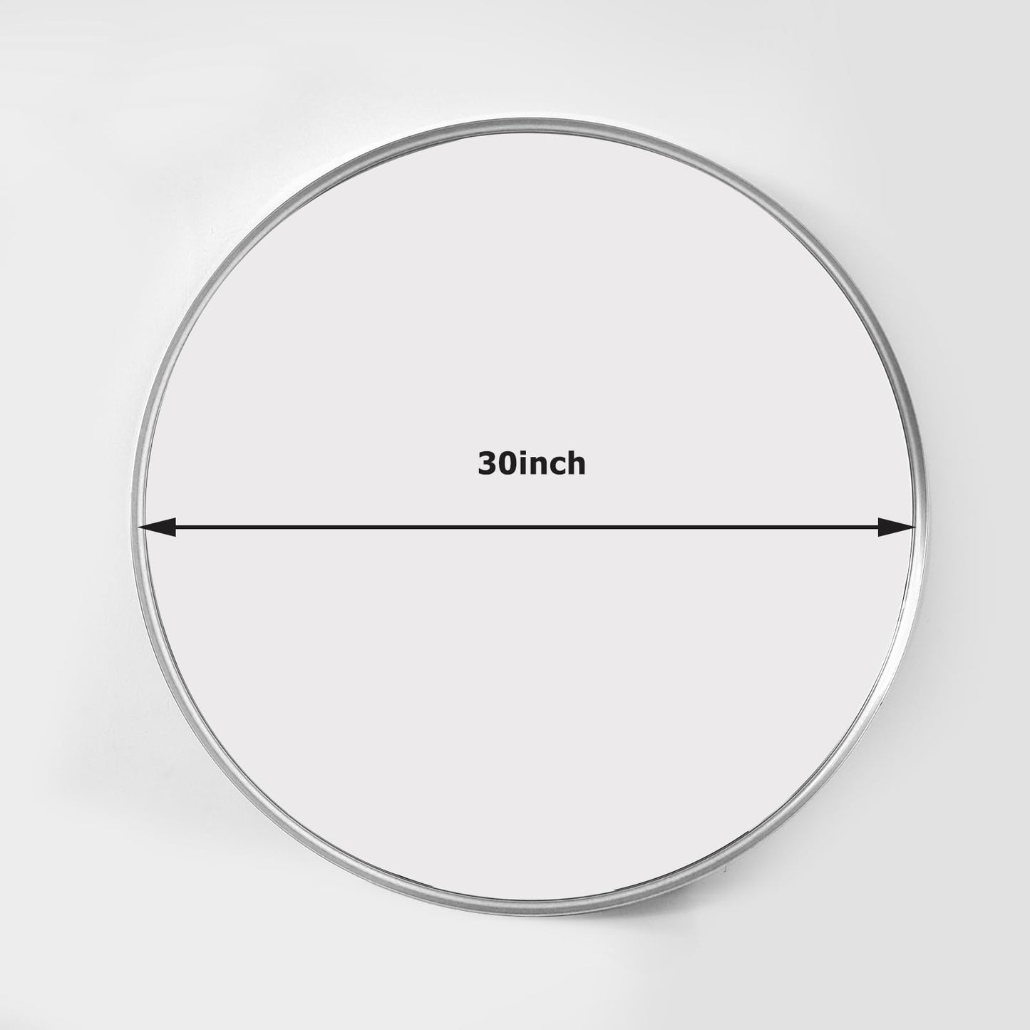 Easly 30 Inch Round Bathroom Mirror - Wall Mounted Circle Mirror with Metal Frame, Modern Mirror Suitable for Bathroom, Vanity, Entryway, Living Room, Wall Decor，Silver
