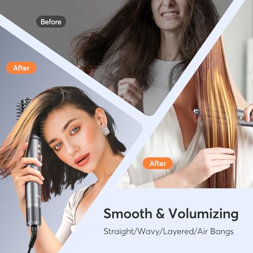 5 in 1 Air Wrap Hair Styler for Women - High-Speed Frizz-Free Hair Dryer Brush, Ion Fast Drying Auto Wrap Cruler, No Heat Damage Air Styler Wrap - Curl, Volumize, Straighten, Gift Idea