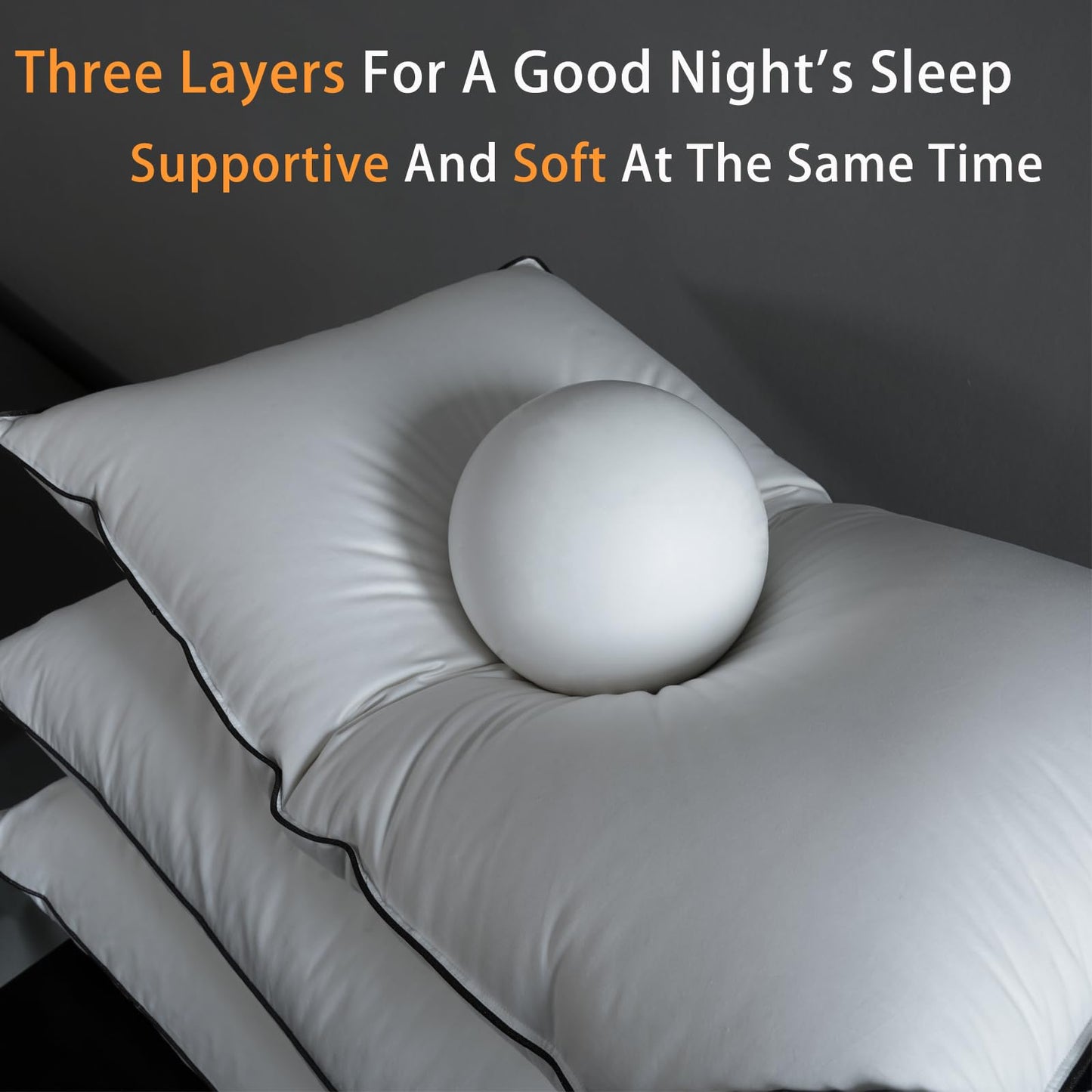 HYVIF Premium White Down Pillow King Size - 550+ Fill Power Down Pillows - Hotel Bed Pillows for Back,Side,Stomach Sleepers,(1 Pack,20" x 36")