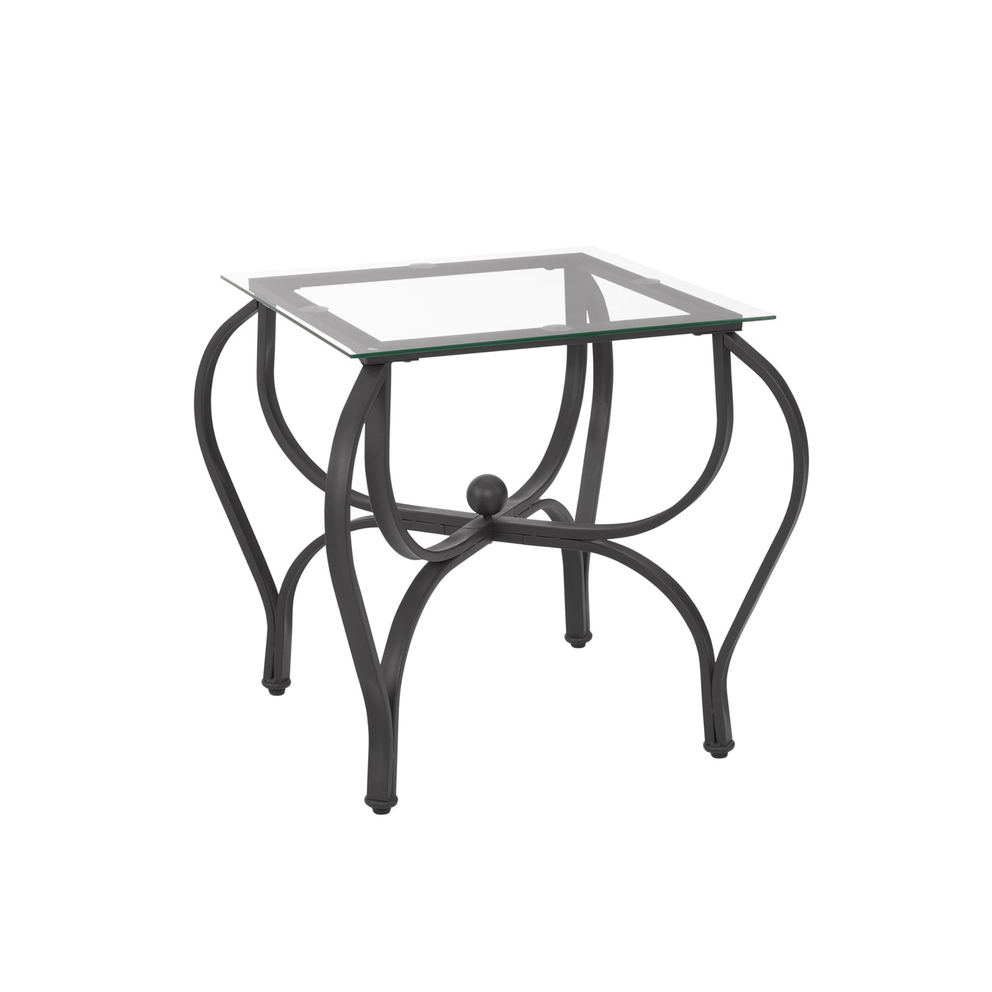 FILINGSKY 3-Piece Coffee Table Set, Tempered Glass Surface Living Room Sets, Coffee Table & 2 End Side Table, Metal Frame for Living Room, Home Office (Glass)