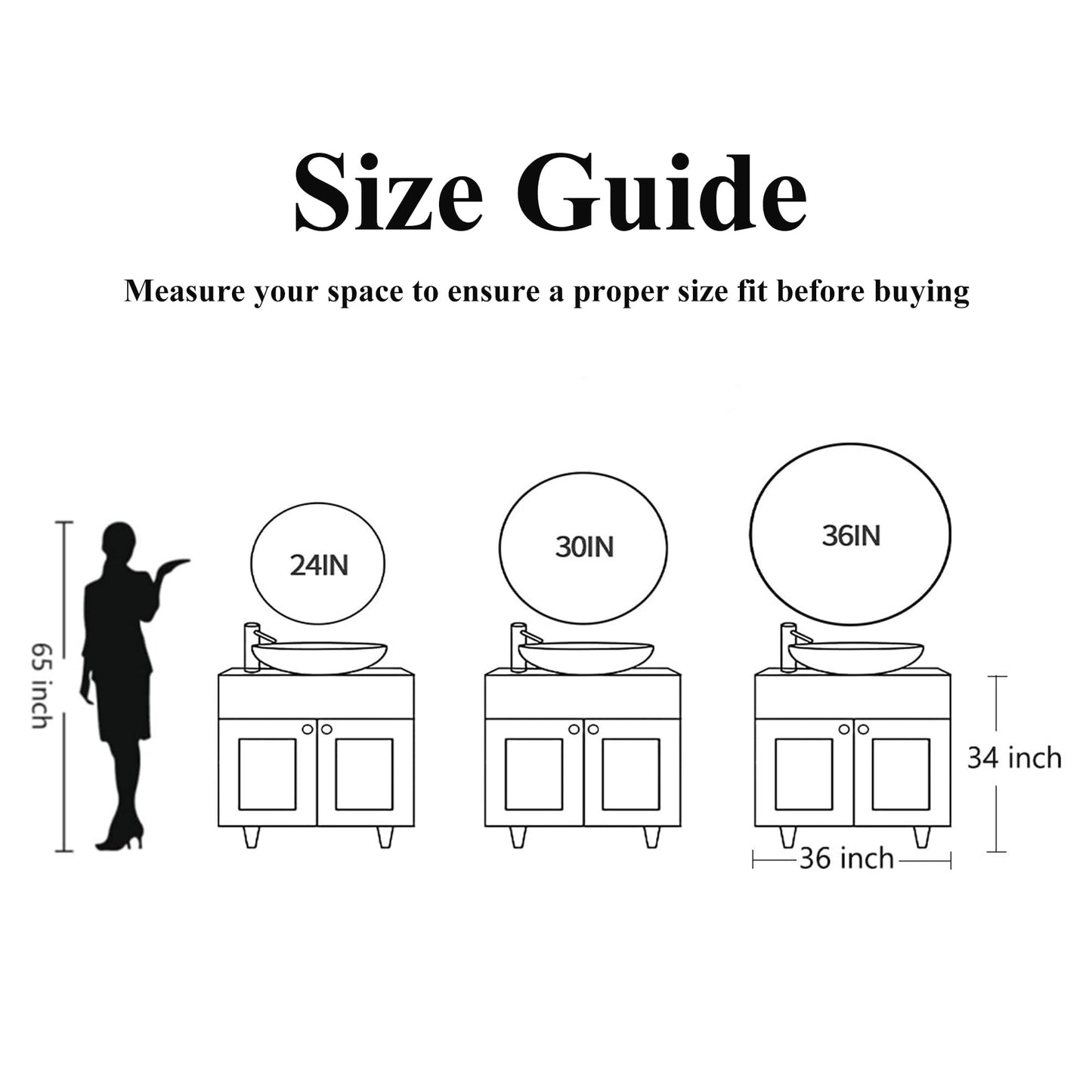 Umzodo 30 inch Round Black Mirror, Brushed Black Metal Framed Circle Wall Mirror for Bathroom Vanity, Bedroom Decor, Living Room, Entryway
