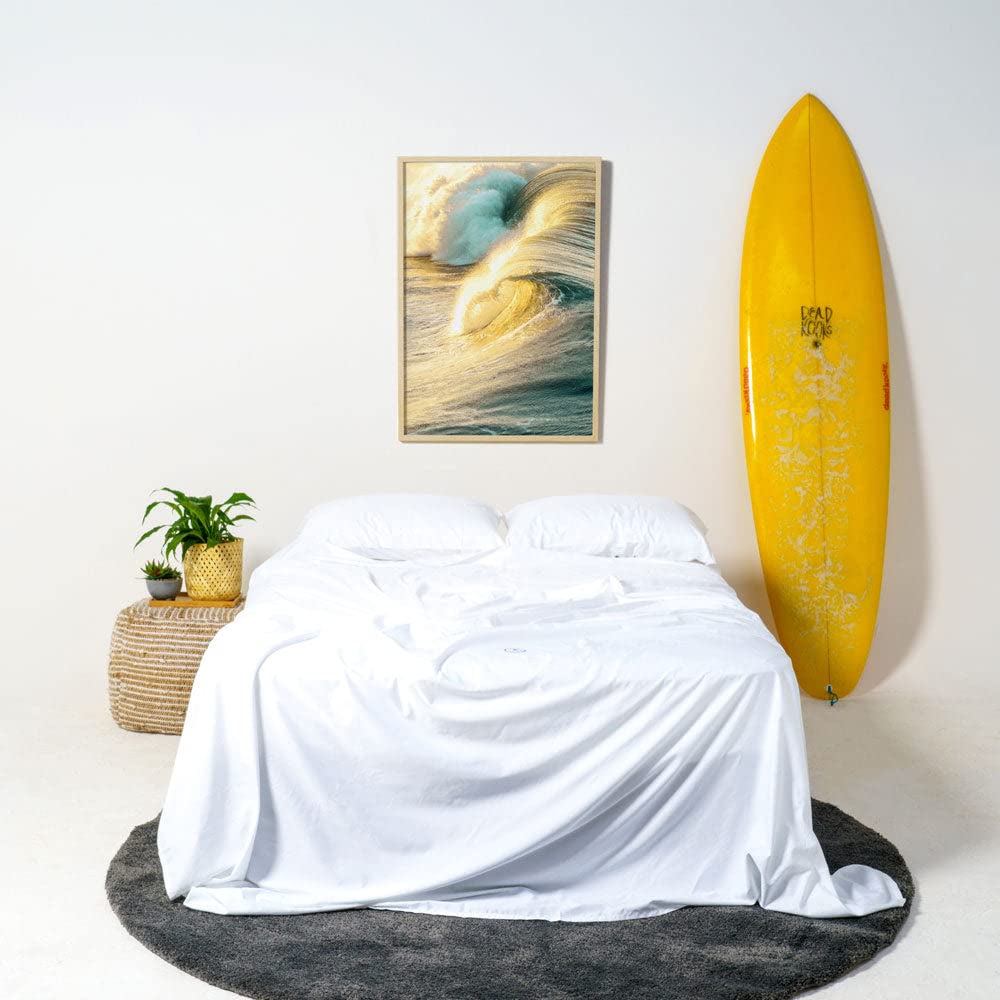 THE LAD COLLECTIVE 2.0 Bedding Set - 4 Piece Sheet & Pillow Case Set, Custom Blend, Soft, Comfortable, Temperature Regulating, & Easy-to-Use - (Twin XL, Malibu White)
