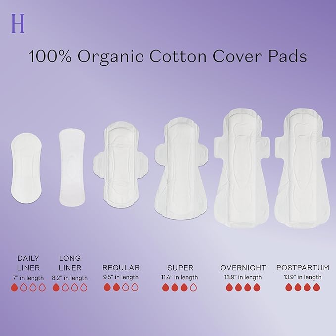 The Honey Pot Company - Sanitary Pads for Women - Non-Herbal Super w/Wings - Organic - Cotton Cover & Ultra-Absorbent Pulp Core - Feminine Care - FSA & HSA Eligible - 16 ct