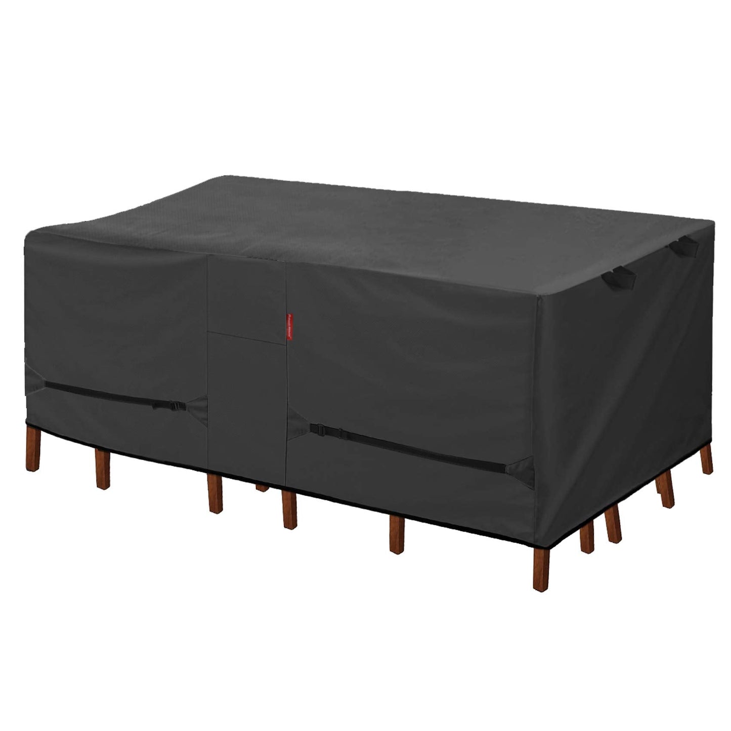 Porch Shield Patio Table Cover - Waterproof Outdoor Dining Table and Chairs Furniture Set Cover Rectangular - 108 x 70 inch, Black