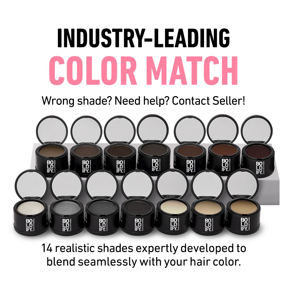 BOLDIFY Hairline Powder - Root Touch Up Hair Color for Gray Coverage - Bald Spot Concealing Hair Powder for Women & Men - 48-Hour Stain-Proof - Dark Blonde