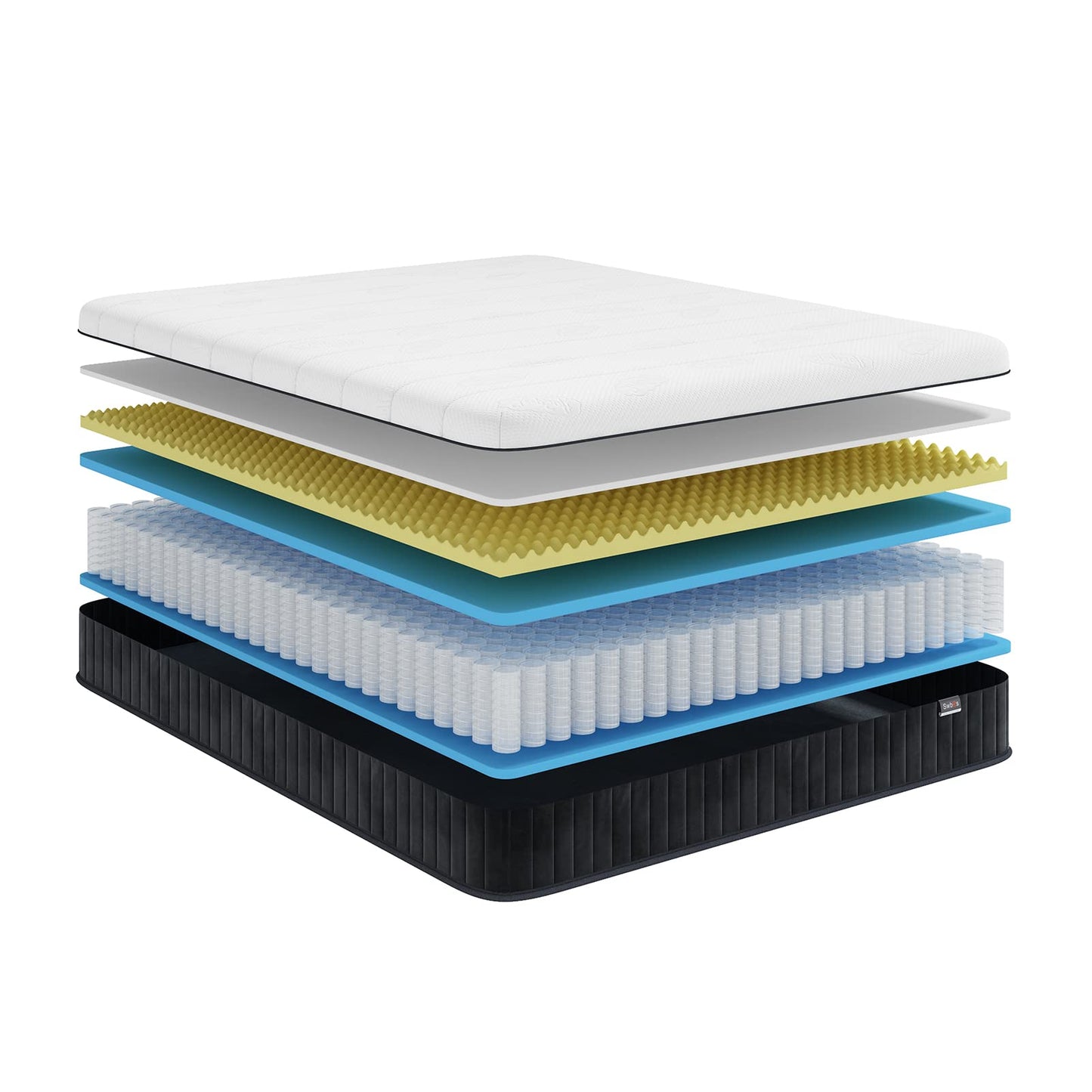 Queen Mattress 12 Inch, Hybrid Mattress Queen Size, Bed Matress in a Box, Pressure Relief & Fiberglass Free