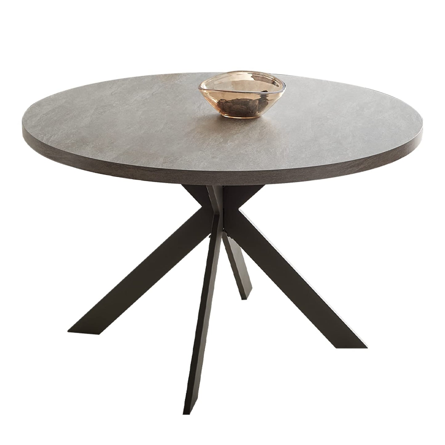 Zerifevni 45.3" Round Dining Table Set, Mid Century Modern Round Dining Table for 4-6 Person, Steel Legs, Leisure Coffee Table for Kitchen Dining Room, Save Space