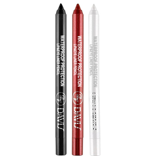 3 Colorful Eyeliner Pen Set, Eye Shadow Pencil, Pearl Eyeliner Kit Metallic Glitter Colored Eye liner for Women Eye&Lip Liner Professional Waterproof Eye Makeup (3PCS C)