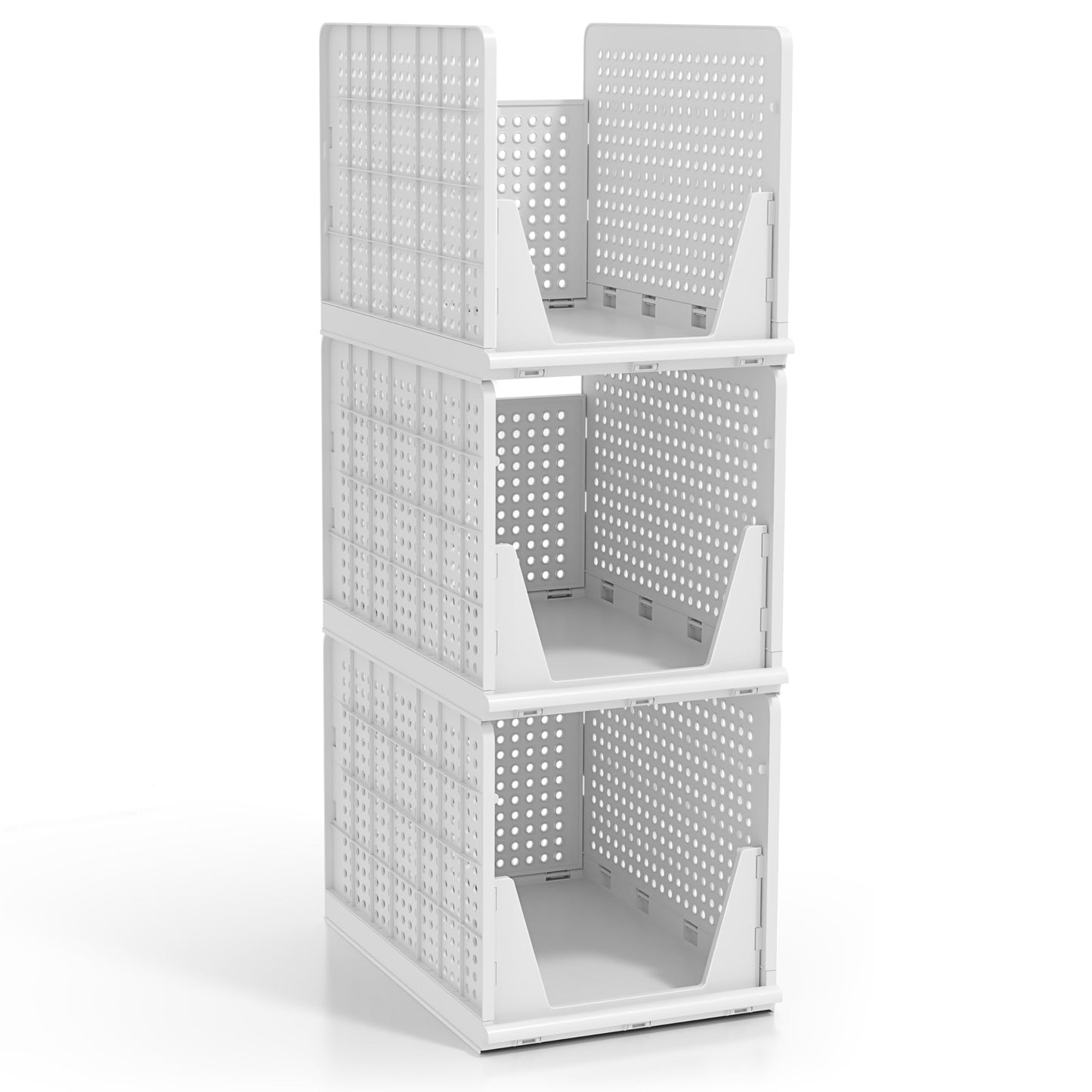 Sorbus Shelf Organizer - Closet Shelf Organizer for Clothes, Closet, Bathroom, Kitchen, Garage - Plastic Stackable Shelf Organizer Baskets - Open Front Design Under Shelf Organizer