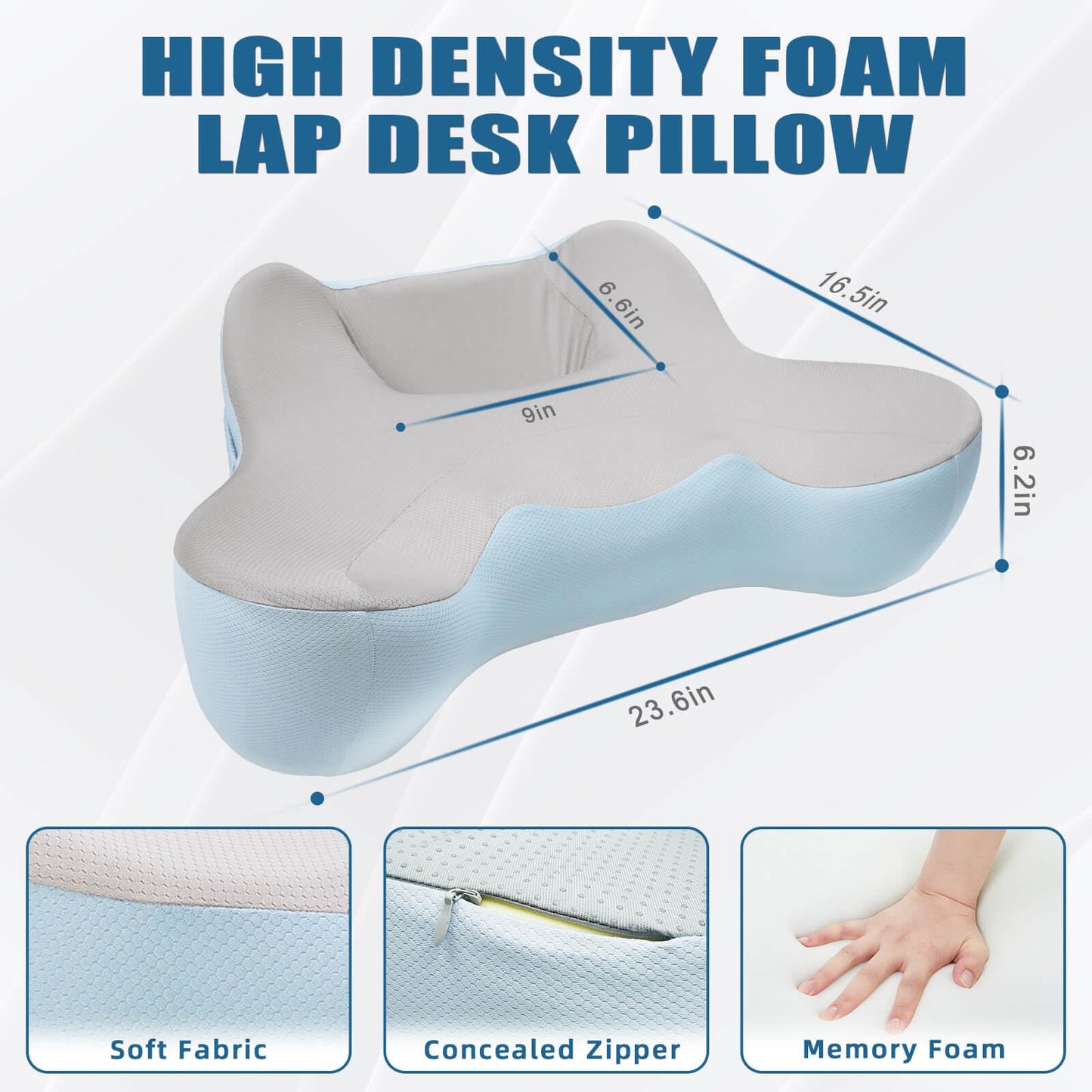 cooloo8 Reading Pillow, Lap Desk, Lap Desk with Cushion, Soft Laptop Pillow for Lap, Portable Desk Pillow, Gaming Pillow Work Pillow for Bed, Couch, Car