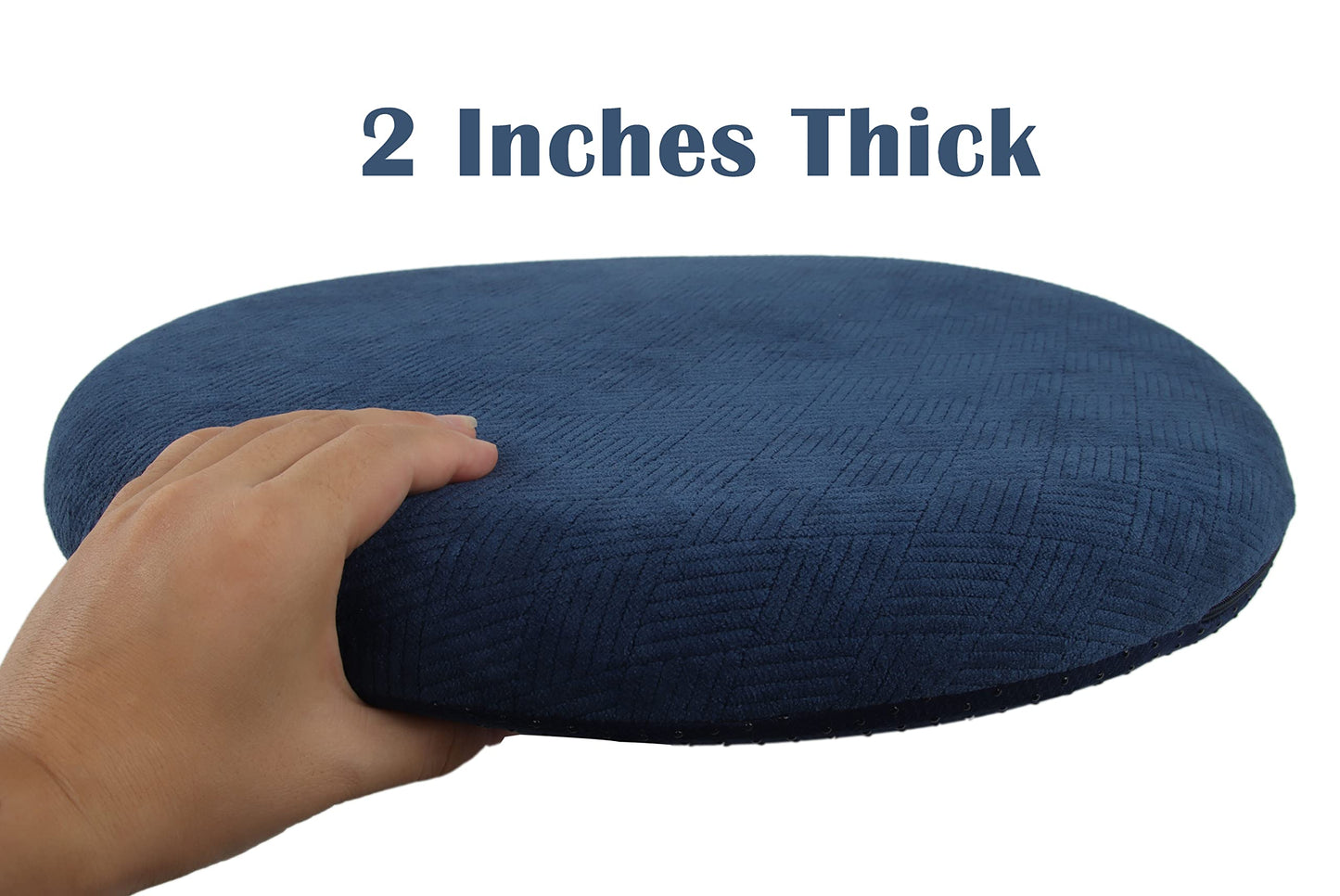 Sigmat Memory Foam Seat Cushion Anti-slip Soft Round Stool Cushion Chair Pad 16 Inch Grey
