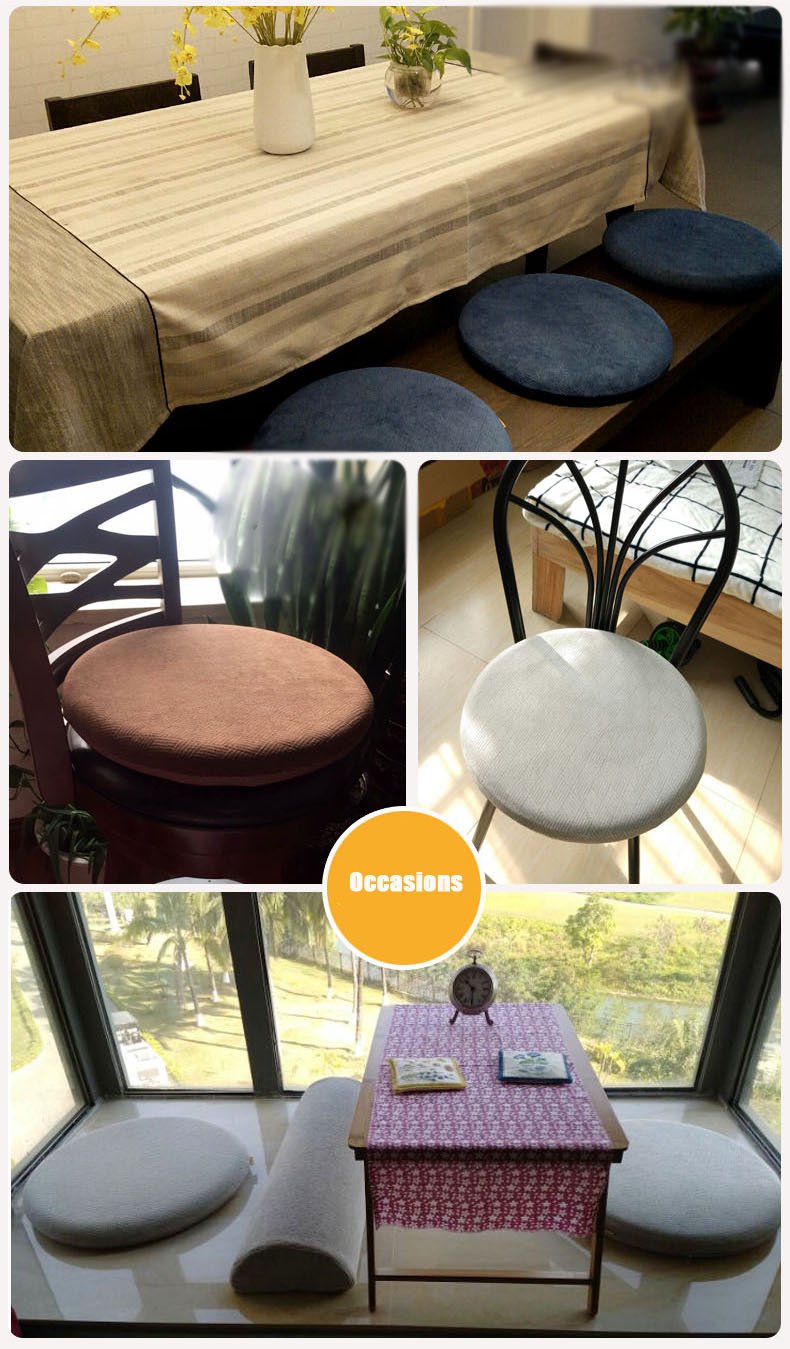 Sigmat Memory Foam Seat Cushion Anti-slip Soft Round Stool Cushion Chair Pad 16 Inch Grey