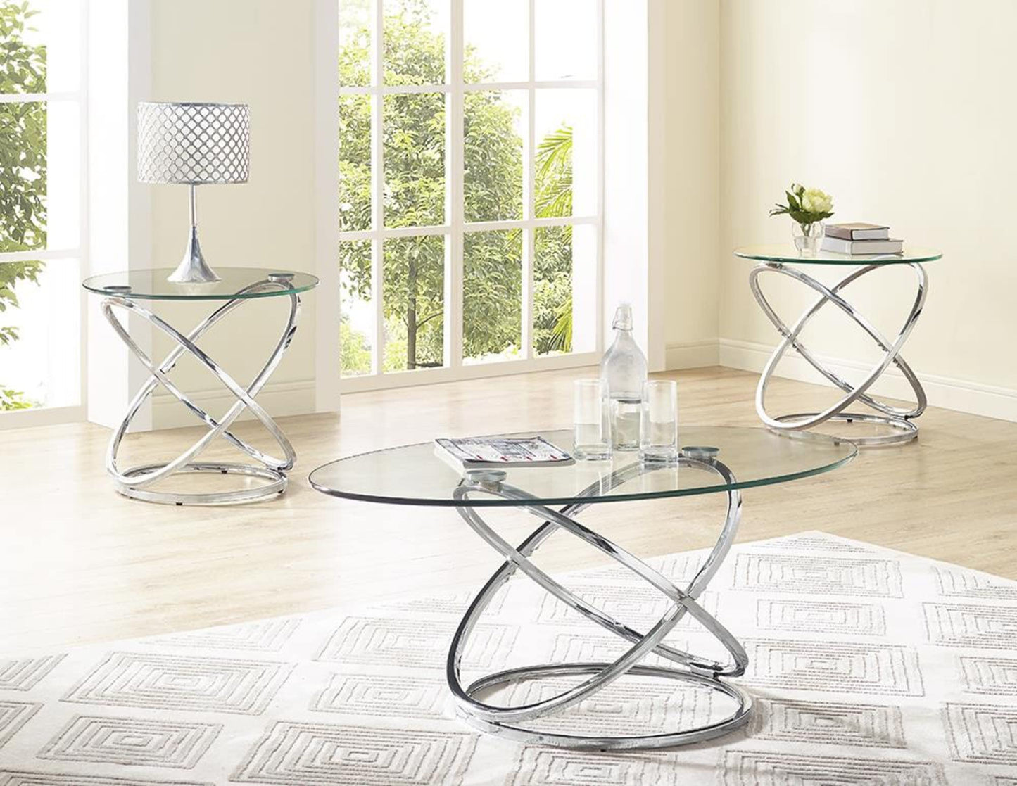 Bernards Atomic 3 Pk Metal Occasional Table Set