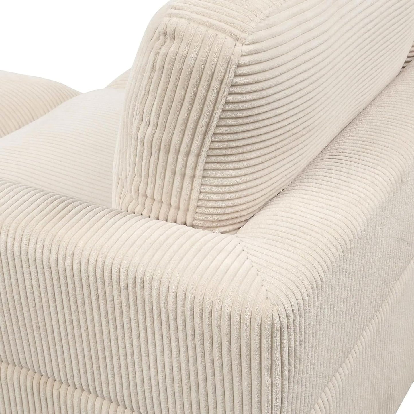 Makkki 148'' Oversized L-Shaped Corner Sofa Couches, Large Convertible Modular Sectional Sofa, Extra Deep Oversized 5 Seat Set with Chaise&Storage Cabinet for A Cozy Living Room, White