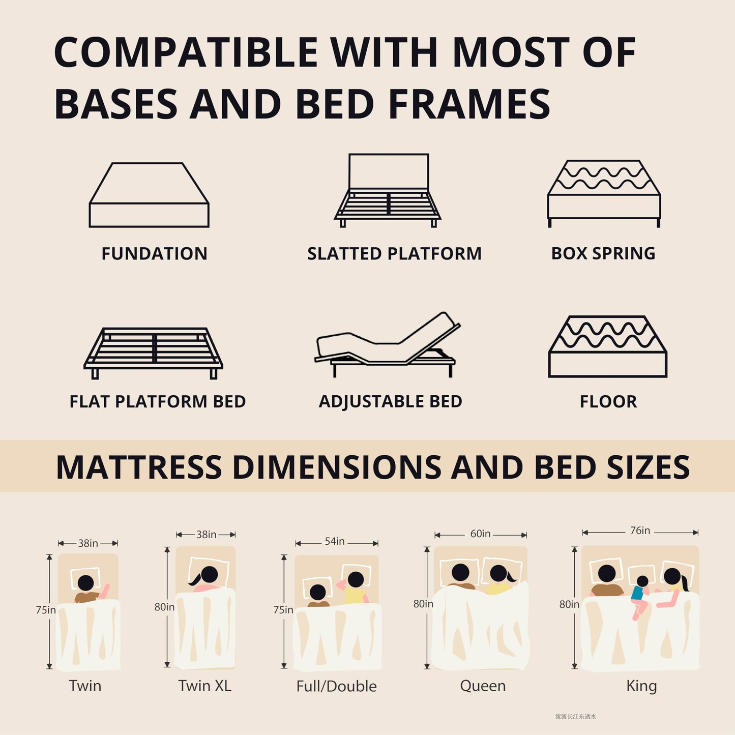 EGOHOME 12 Inch Queen Memory Foam Mattress for Back Pain, Cooling Copper Gel Bed in a Box, Foam Made in USA, CertiPUR-US Certified, Therapeutic Medium Firm, Double 60x80x12 Black