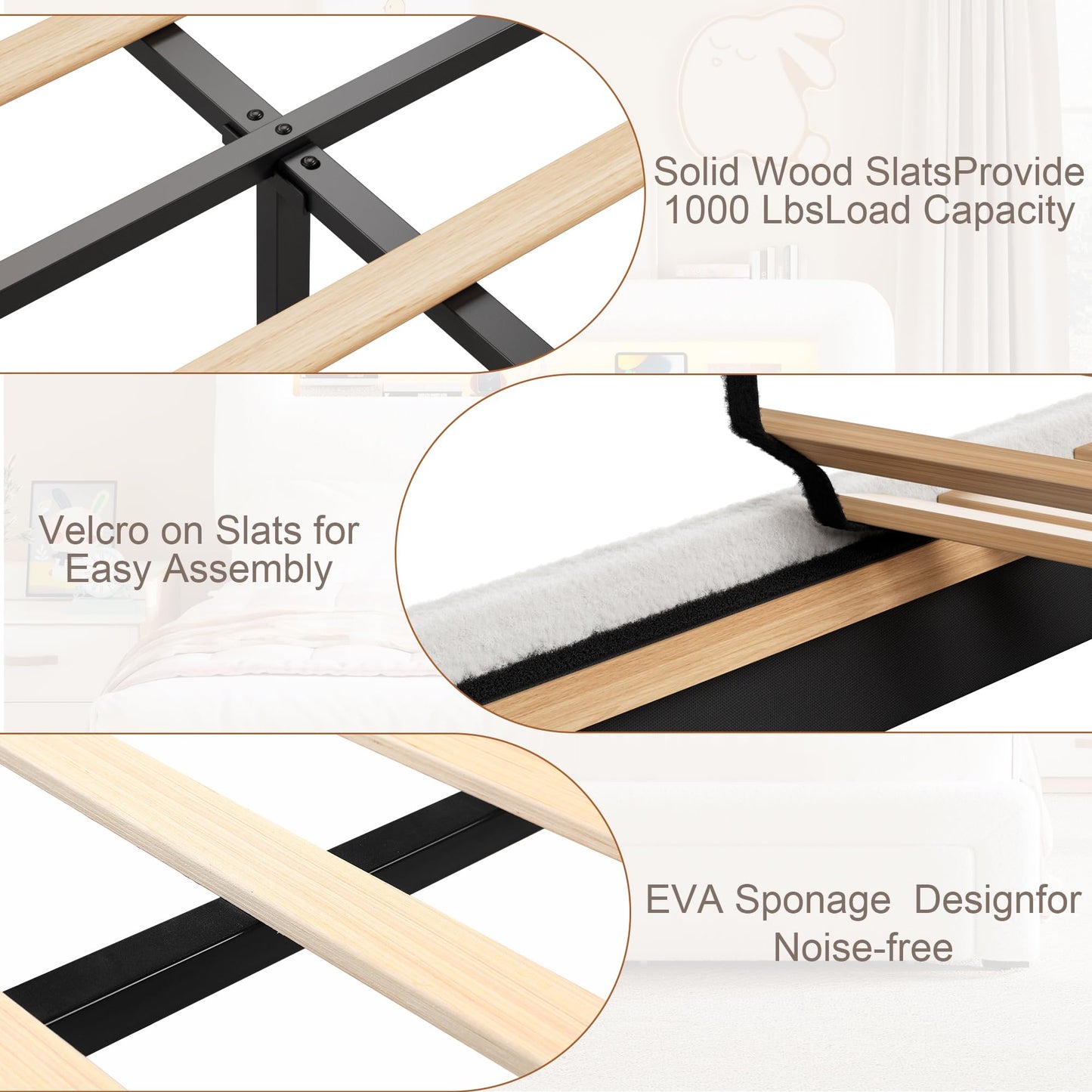 VINTLJUS Full LED Bed Frame with Storage Headboard & Charging Station, Kids Bed Frames with Bookcase, Teddy Fleece Upholstered Platform Bed Frames with 2 Storage Drawers, Noise Freed, Beige