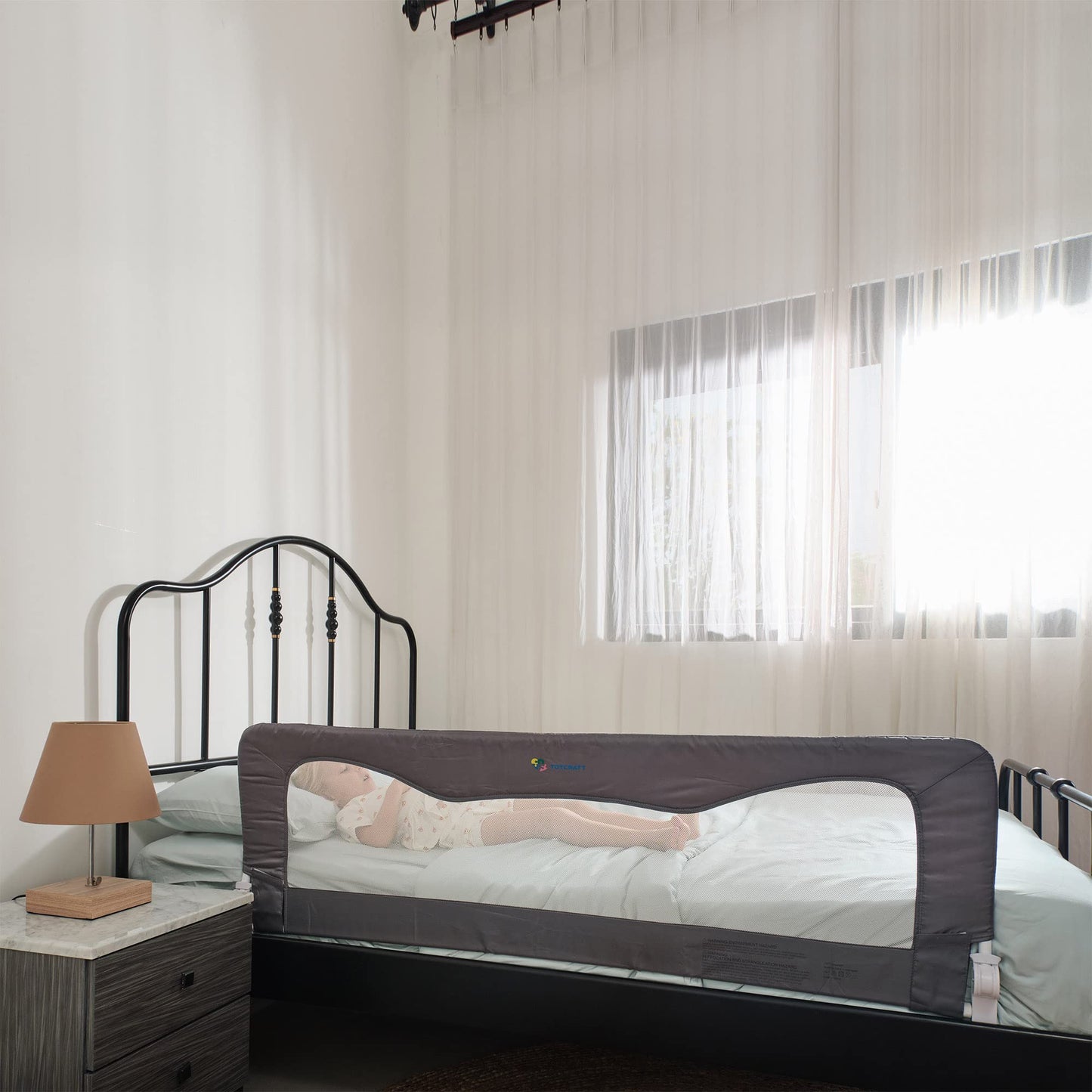 Bed Safety Rails for Toddlers - Bed Rail Guard for Queen, King, Full Szie, Twin Mattress Bed (Grey, 59Wx23.5H Inch (Long Extra Tall))