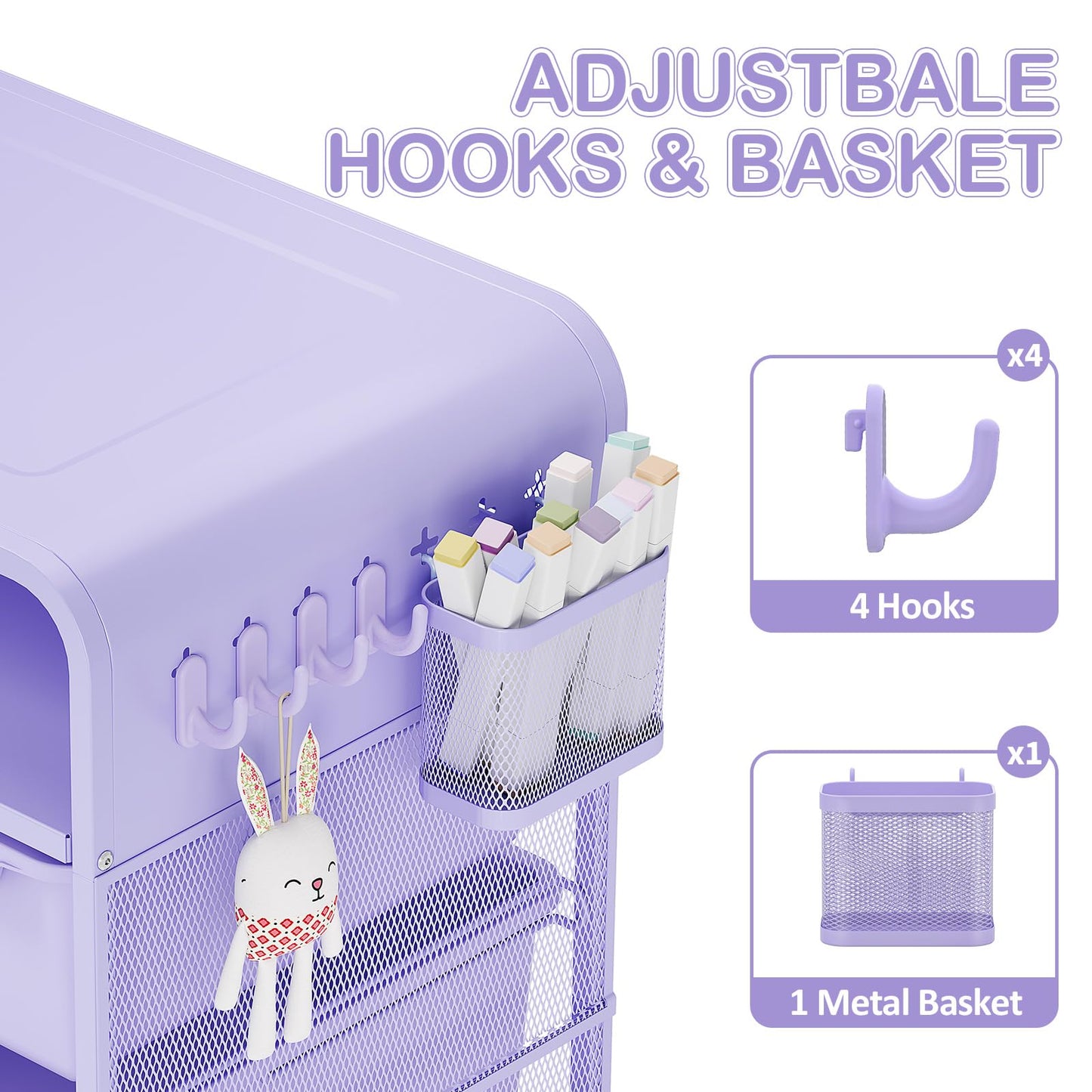 SYKIARIOL Kids Nightstand,Kids Bedside Table,Night Side Table,Kids Night Stand,End Tables Bedroom,Purple Cute Nightstand with Storage Drawer for Girls