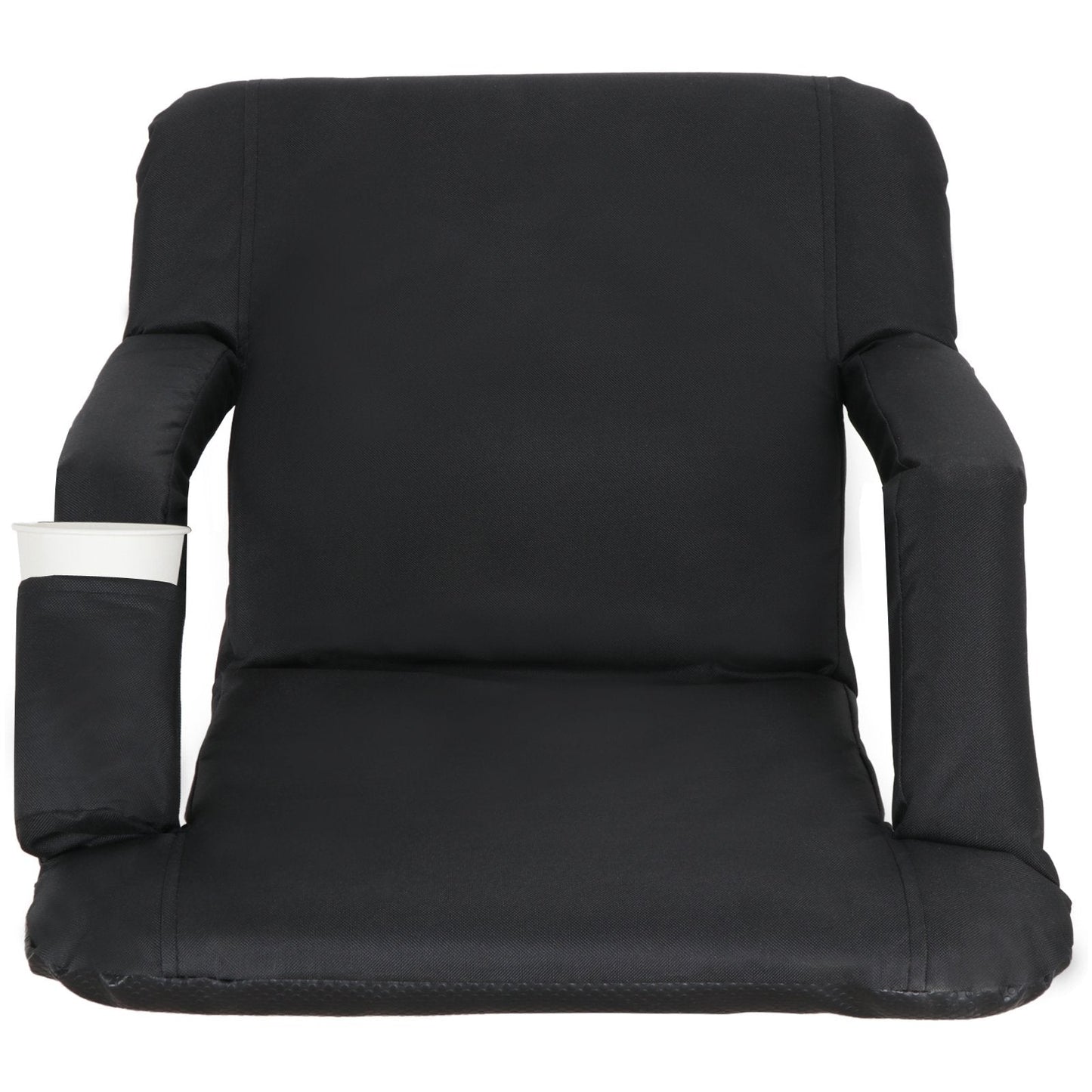 Smartxchoices 2 Pack Stadium Seat Chair Bleacher Seats 5-Reclining Positions Padded with Back Support Cushion Arms Pocket Portable Folding Seat with Shoulder Straps for Gaming with Arm Rest, PVC