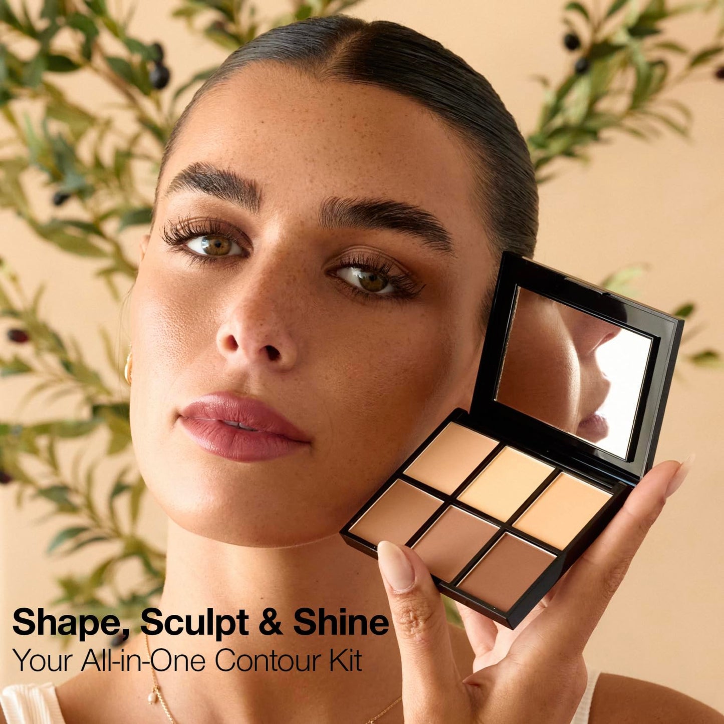 Palladio Definer Contour and Highlight Palette, Perfect for Sculpting Facial Features, Blendable Satin Finish Colors, 6 shades for Contouring and Highlighting, Compact Powder with Mirror