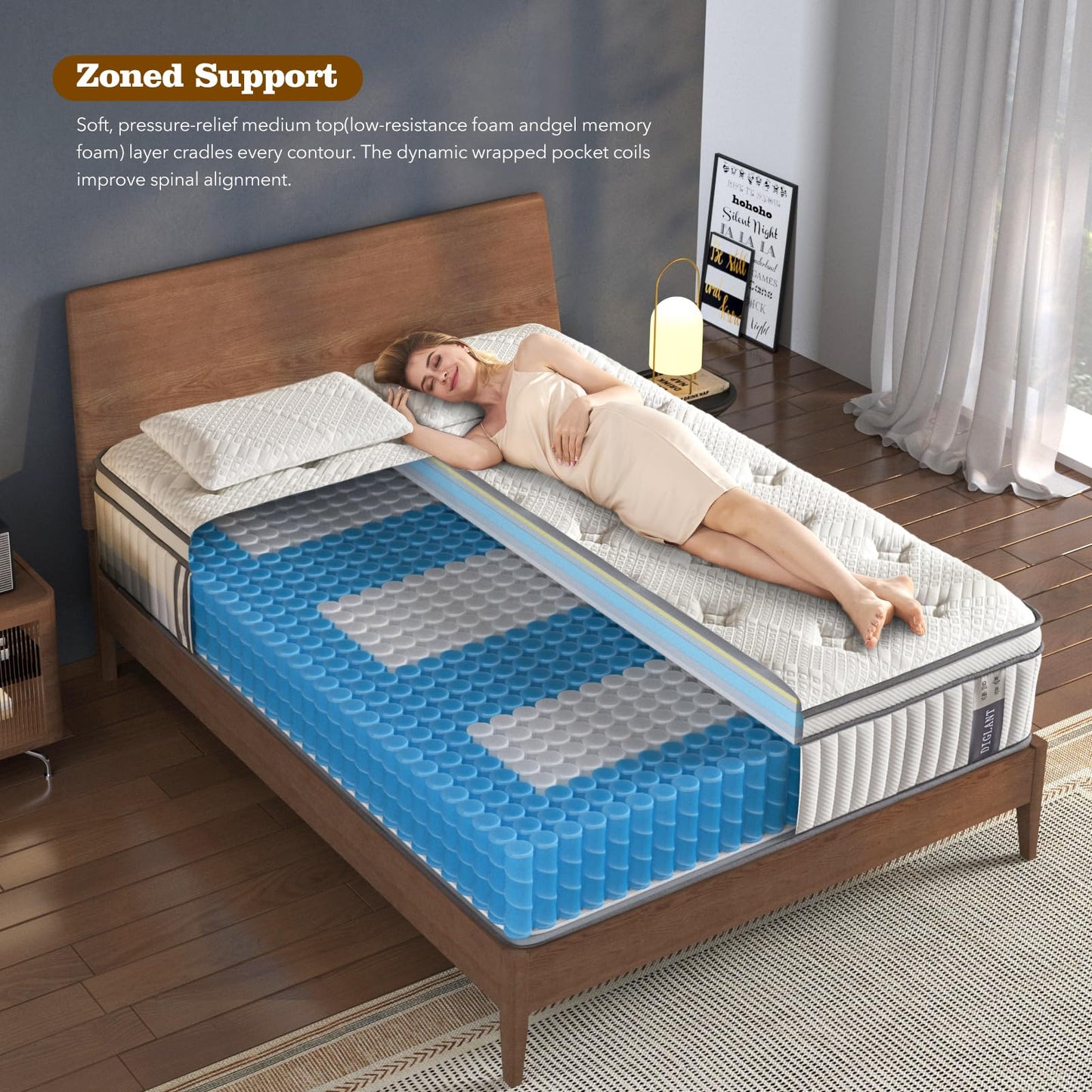 DIGLANT Queen Mattress, 14 Inch Euro Top Medium Feel Hybrid Mattress, Gel Memory Foam with Pocket Springs, Pressure Relief & Edge Support Queen Size Mattresses in a Box, CertiPUR-US, 60"*80"