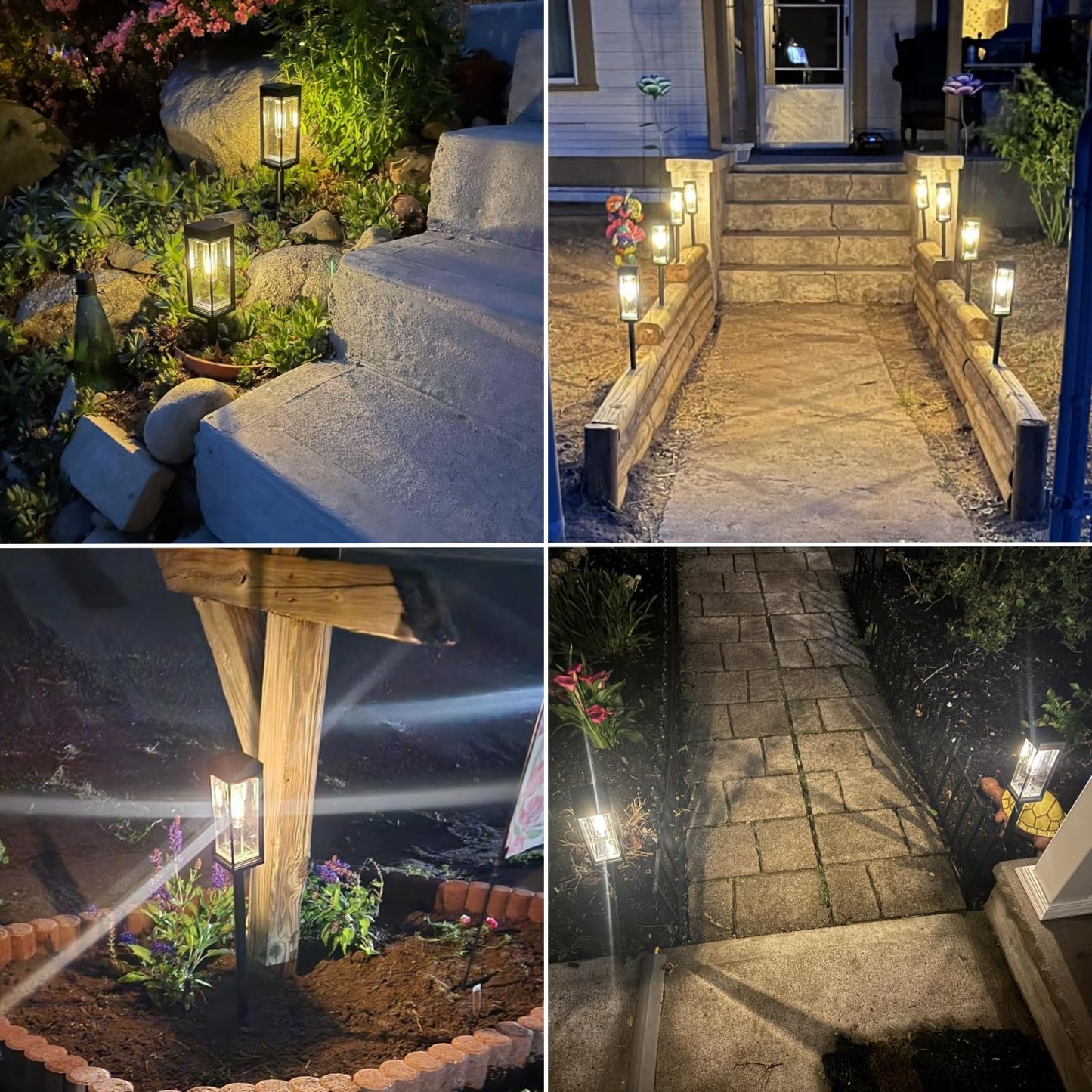 Tall Solar Pathway Lights Outdoor, 8 Pack Bright Solar Lights Outdoor Waterproof, Auto On/Off Solar Powered Garden Lights, Outdoor Light for Pathway Yard Walkway Driveway Patio Decor Landscape