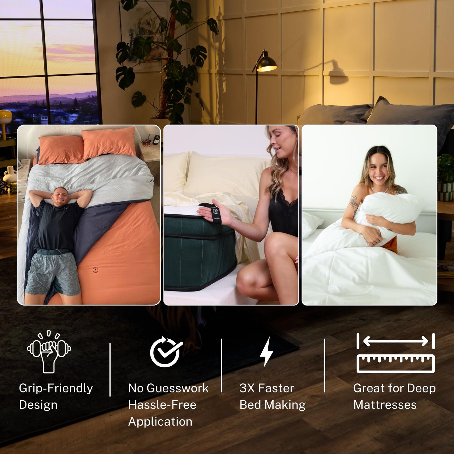 The LAD Collective 3.0 - 4-Piece Cotton Bedding Set with Fitted Sheet, Top Sheet & 2 Pillowcases - Luxury Bed Sheets for Full Size Beds - Premium Bedroom Essentials - Maui/King