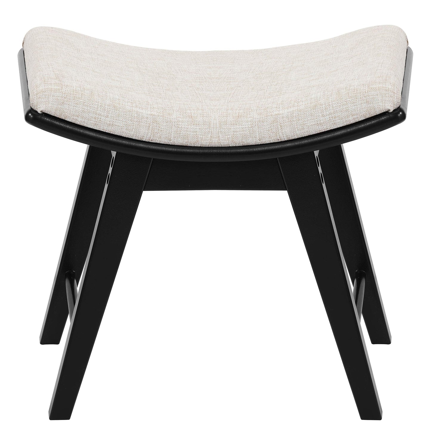 URFORESTIC Vanity Stool, Modern Makeup Dressing Stool with Concave Seat Surface,Capacity 300lb, Easy Assembly (Black)