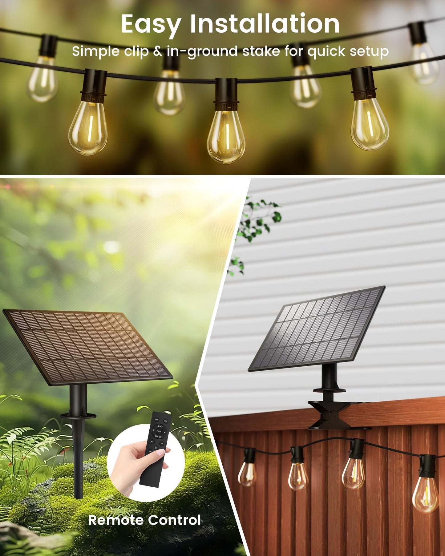 Torkase 100FT LED Outdoor String Lights with 25+2 S14 Shatterproof Bulbs, Commercial Grade Waterproof Patio Lights for Cafe Backyard Deck